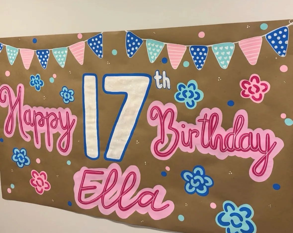 Ella's 17th — hand-painted large banner