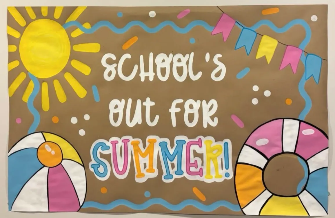 School's Out / Summer — hand-painted banner